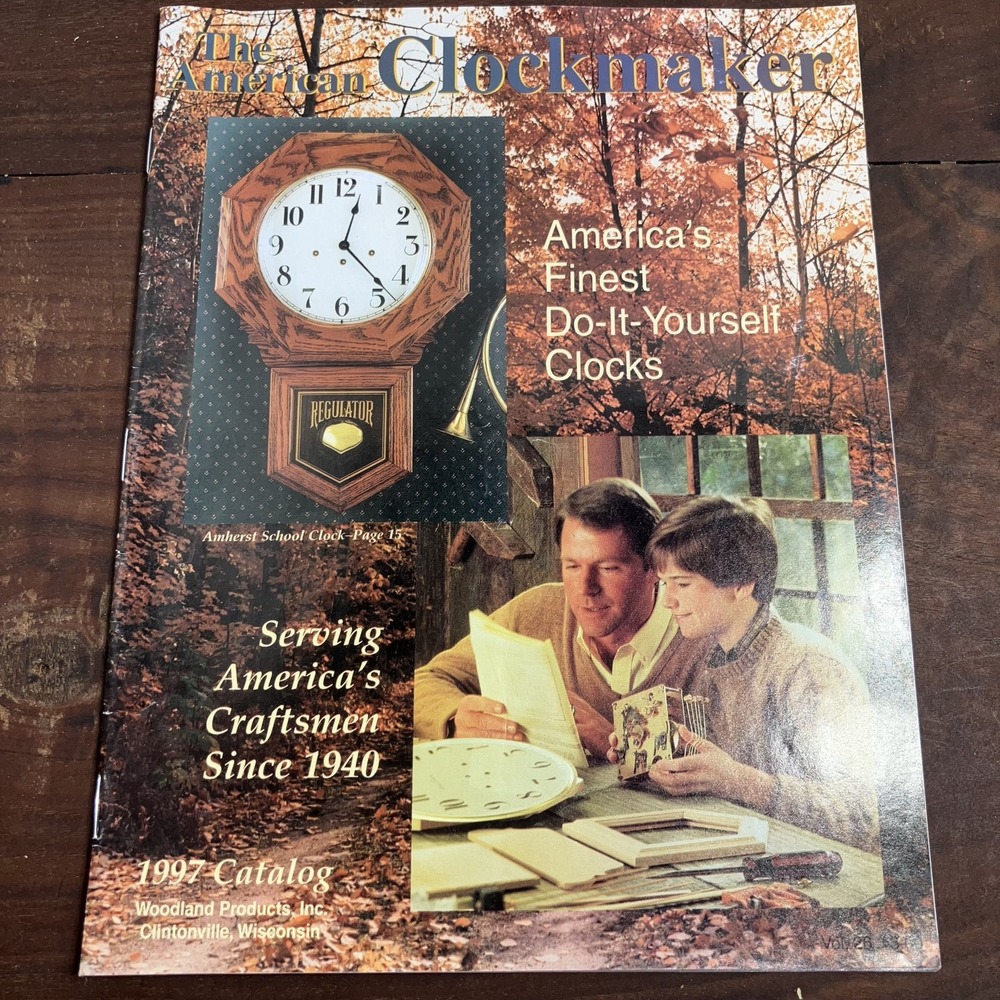 Vintage 1997 American Clockmaker Catalog DIY Clocks Woodland Products Wisconsin